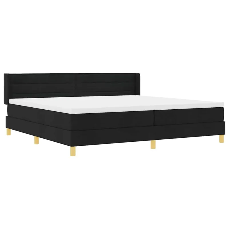 Kiemas lova su čiužiniu Juoda 200 x 200 cm audinys