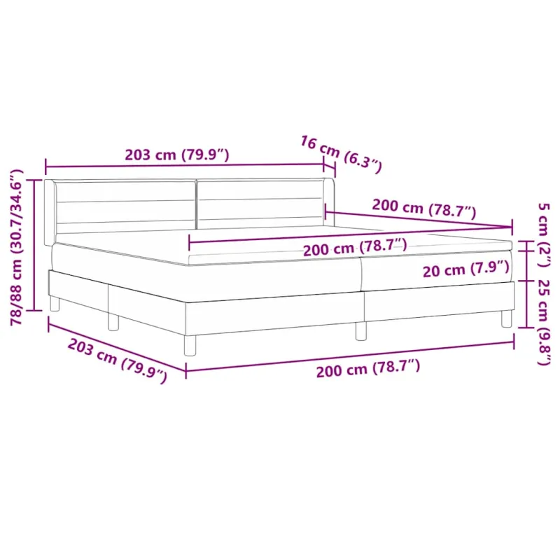 Kiemas lova su čiužiniu Tortora 200 x 200 cm audinys