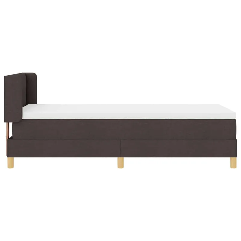 Kiemas lova su čiužiniu Tamsiai rudas 200 x 90 cm audinys