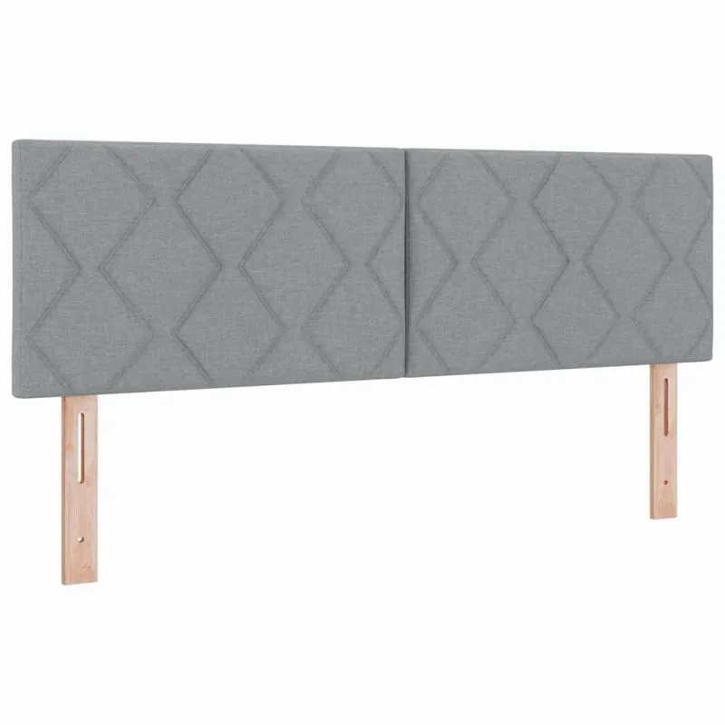 Kiemas lova su čiužiniu Šviesiai pilka 200 x 160 cm audinys
