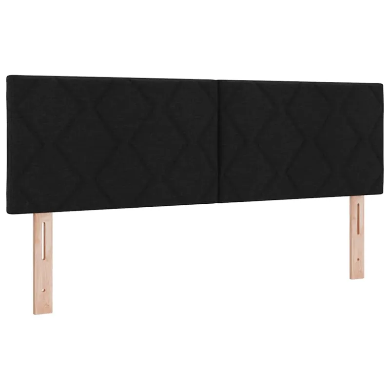 Kiemas lova su čiužiniu Juoda 200 x 160 cm audinys