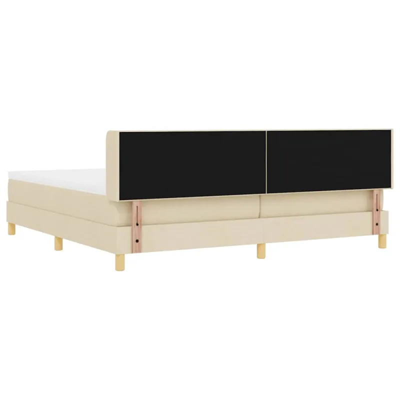 Kiemas lova su čiužiniu Kreminė 200 x 200 cm audinys