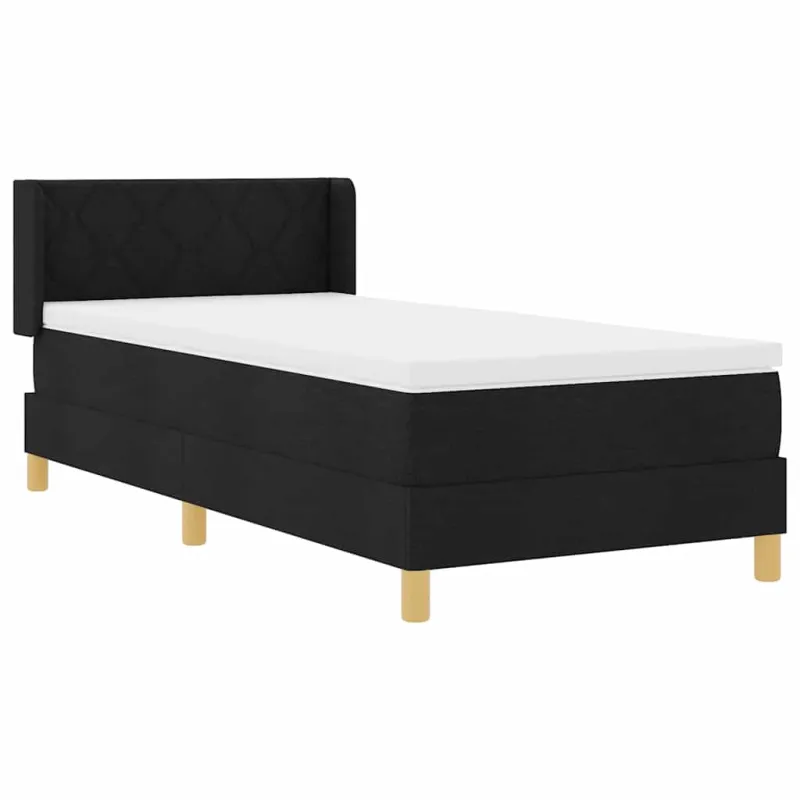 Kiemas lova su čiužiniu su galvūgalio Juoda 200 x 90 cm audinys