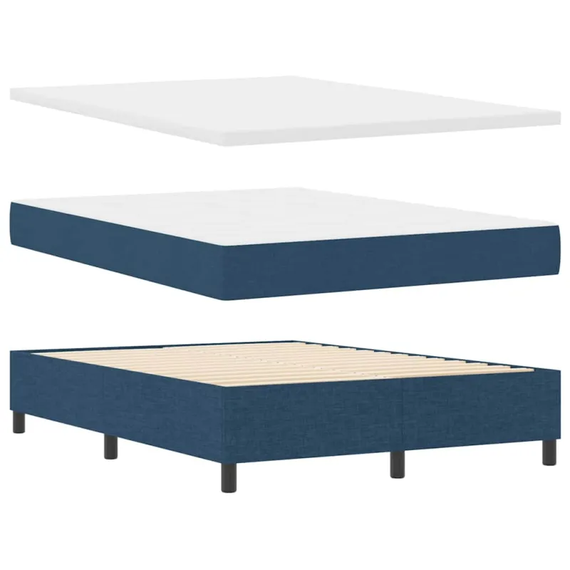 Kiemas lova su čiužiniu Mėlyna 200 x 140 cm audinys