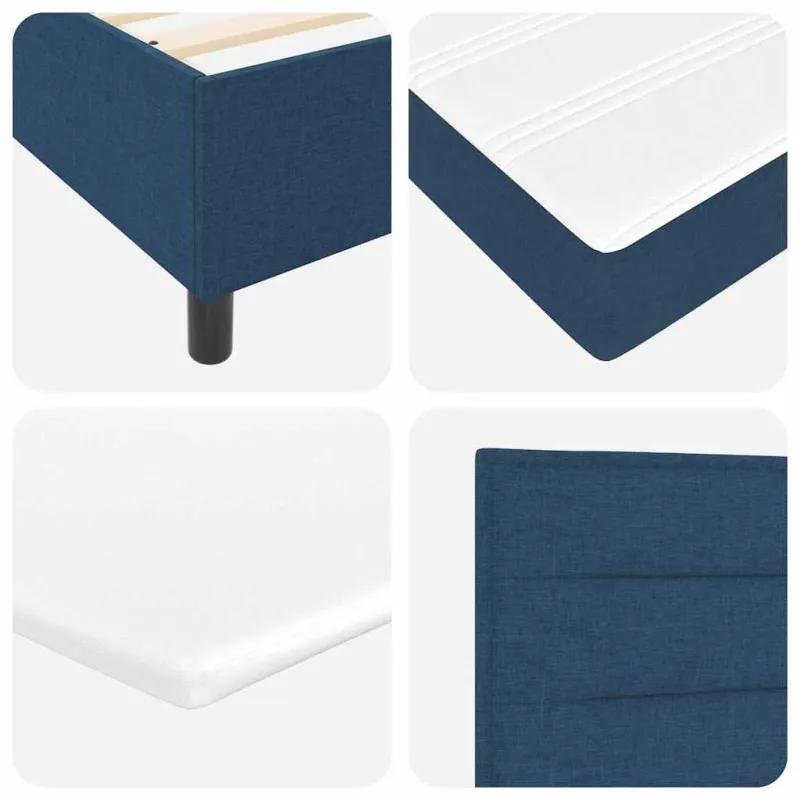 Kiemas lova su čiužiniu Mėlyna 200 x 140 cm audinys