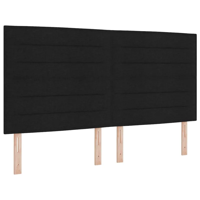 Kiemas lova su čiužiniu Juodas 200 x 200 cm audinys
