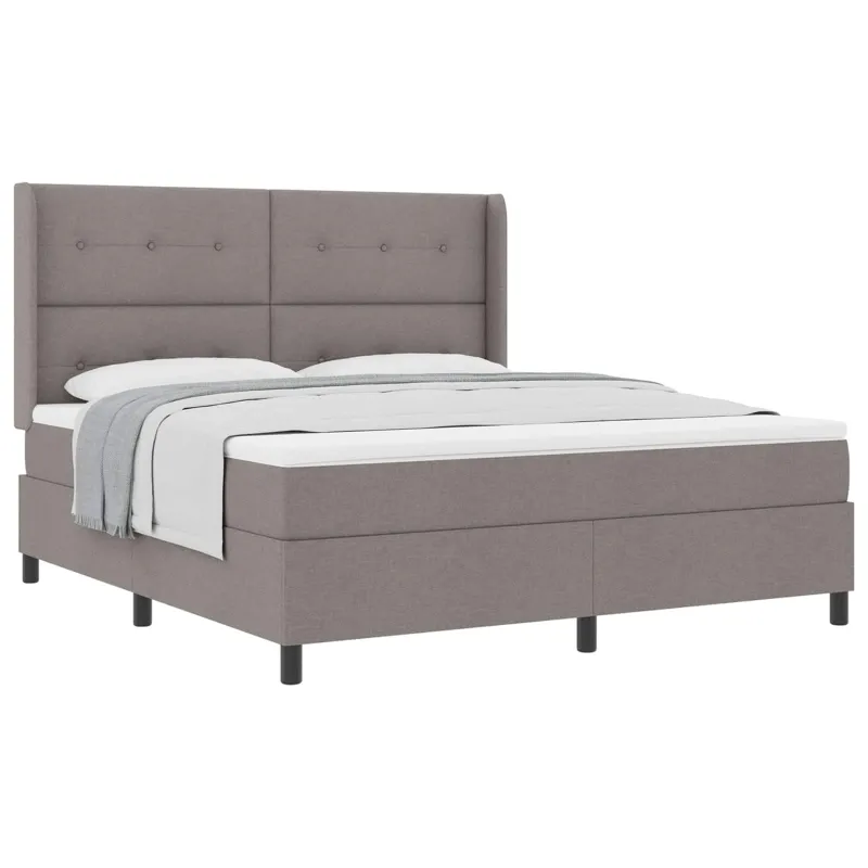 Kiemas lova su čiužiniu Taupe 200 x 180 cm audinys