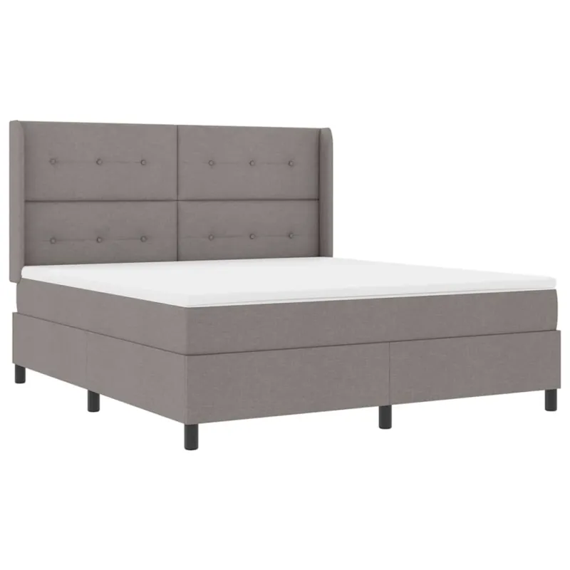 Kiemas lova su čiužiniu Taupe 200 x 180 cm audinys