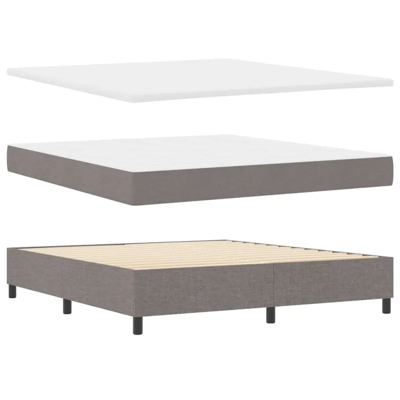 Kiemas lova su čiužiniu Taupe 200 x 180 cm audinys