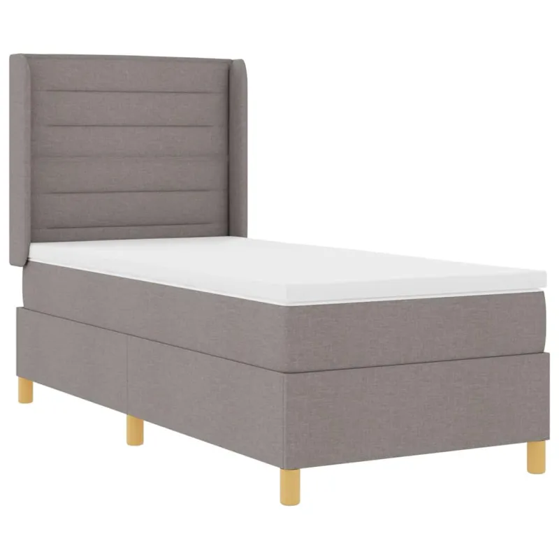 Kiemas lova su čiužiniu su galvūgalio Taupe 90 x 190 cm audinys