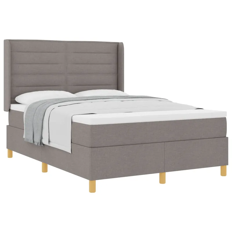 Kiemas lova su čiužiniu Taupe 140 x 190 cm audinys
