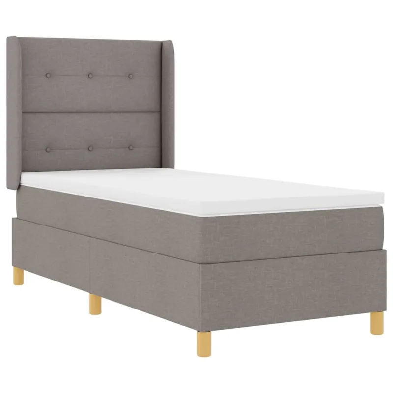 Kiemas lova su čiužiniu su galvūgalio Taupe 90 x 190 cm audinys