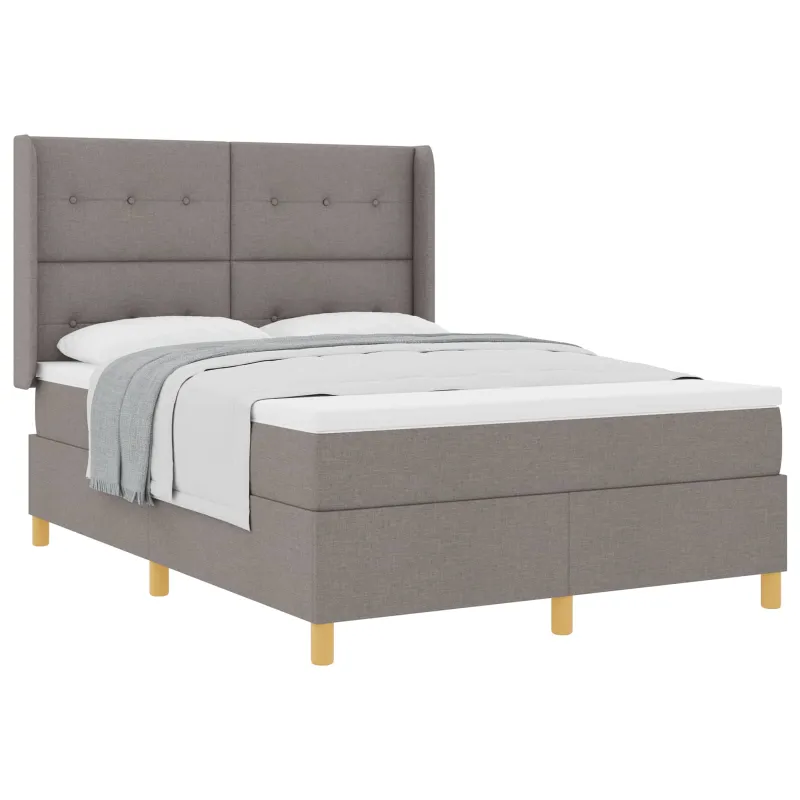 Kiemas lova su čiužiniu Taupe 140 x 190 cm audinys