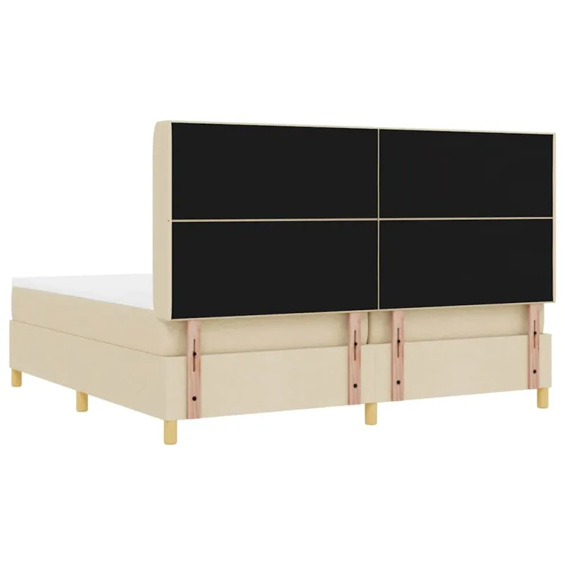 Kiemas lova su čiužiniu Kreminė 200 x 200 cm audinys