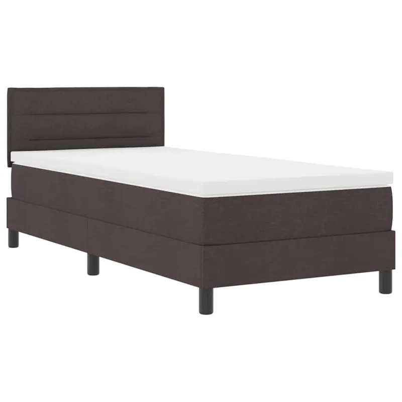 Kiemas lova su čiužiniu Tamsiai rudas 90 x 200 cm audinys