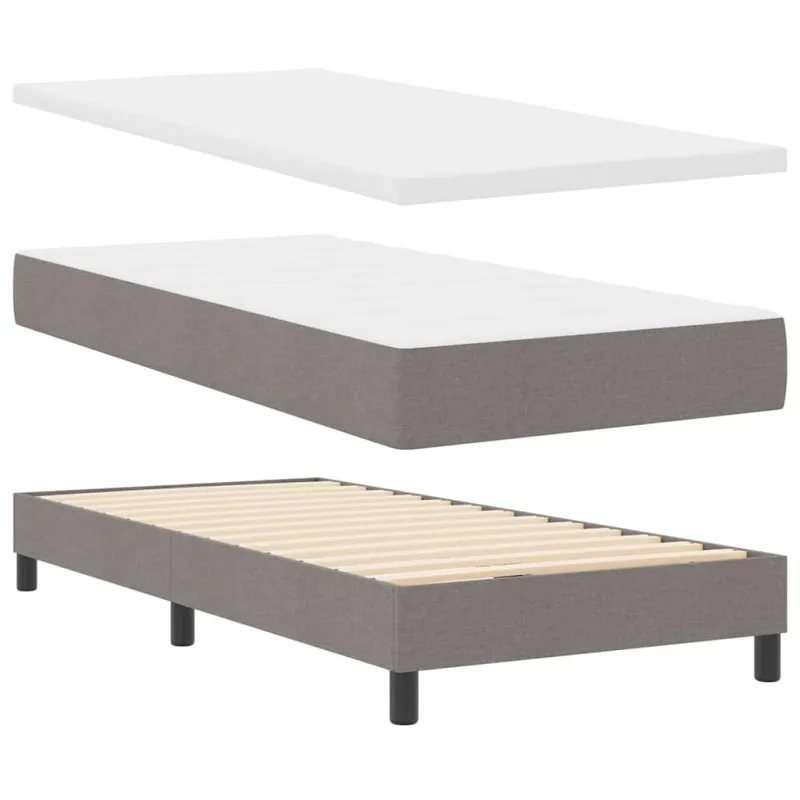 Kiemas lova su čiužiniu su LED Taupe 90 x 200 cm audinys