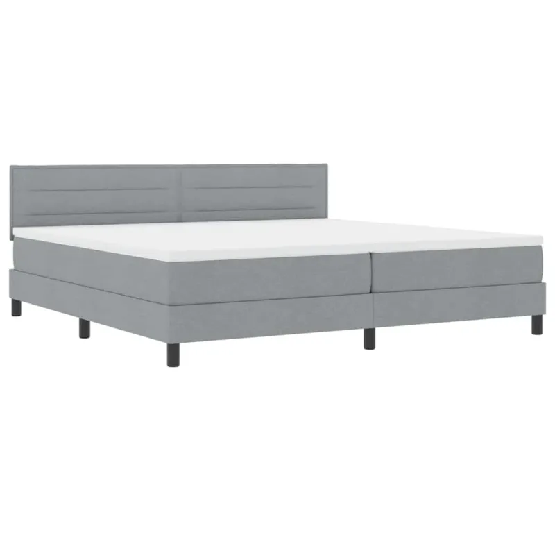Kiemas lova su čiužiniu Šviesiai pilka 200 x 200 cm audinys