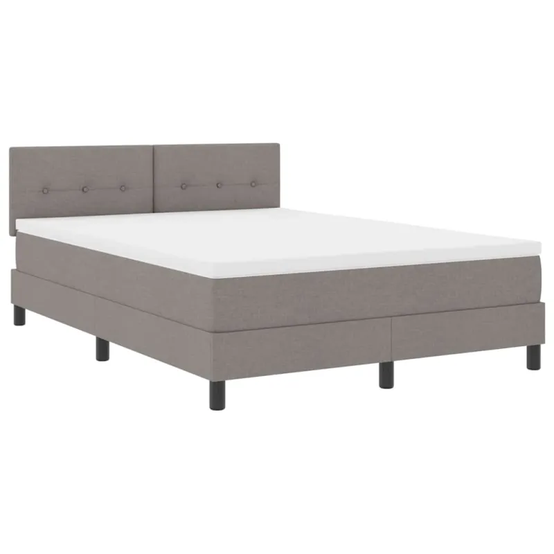 Kiemas lova su čiužiniu su LED Taupe 140 x 190 cm audinys