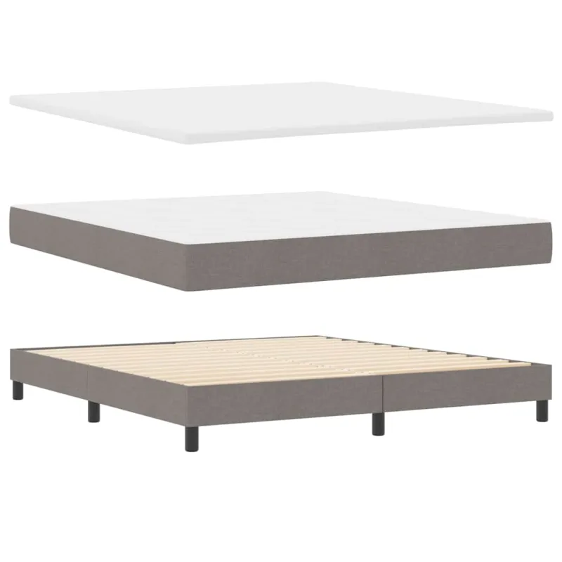 Kiemas lova su čiužiniu su LED Taupe 180 x 200 cm audinys
