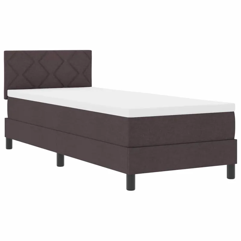 Kiemas lova su čiužiniu Tamsiai rudas 80 x 200 cm audinys