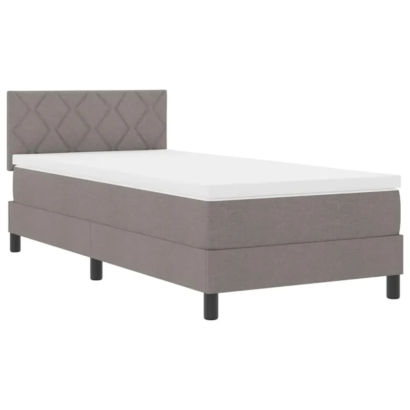 Kiemas lova su čiužiniu su LED Taupe 90 x 190 cm audinys