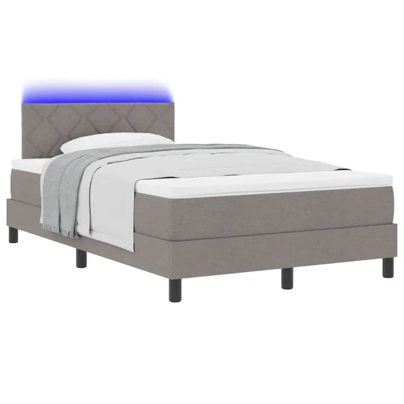 Kiemas lova su čiužiniu su LED Taupe 120 x 200 cm audinys