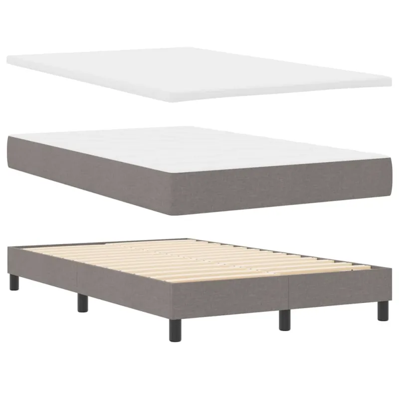 Kiemas lova su čiužiniu su LED Taupe 120 x 200 cm audinys