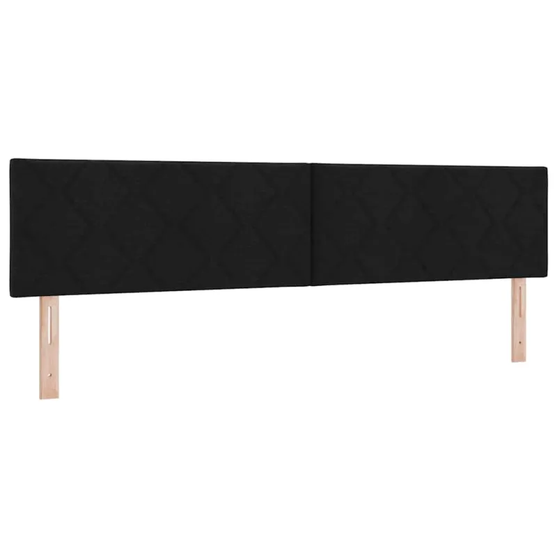 Kiemas lova su čiužiniu su LED Juoda 200 x 200 cm audinys