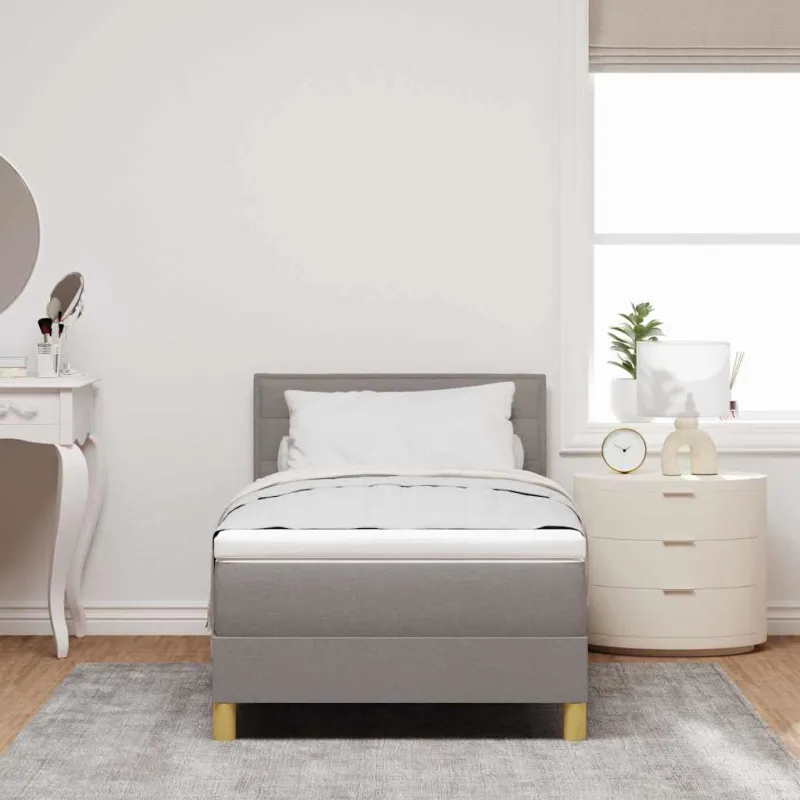 LED Čiužinio Lova su LED juostelėmis Taupe 80 x 200 cm audinys