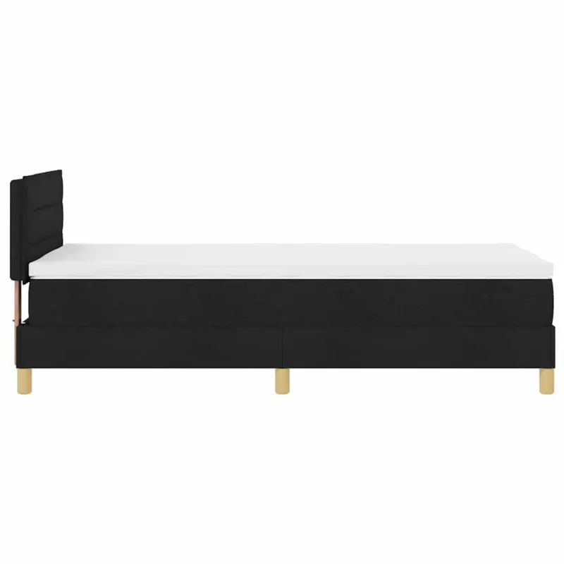 LED Čiužinio Lova su LED juostelėmis Juodas 90 x 190 cm audinys