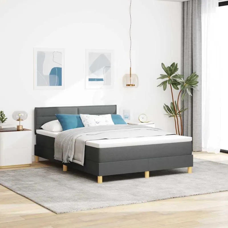 LED Čiužinio Lova Tamsiai pilka 140 x 190 cm audinys