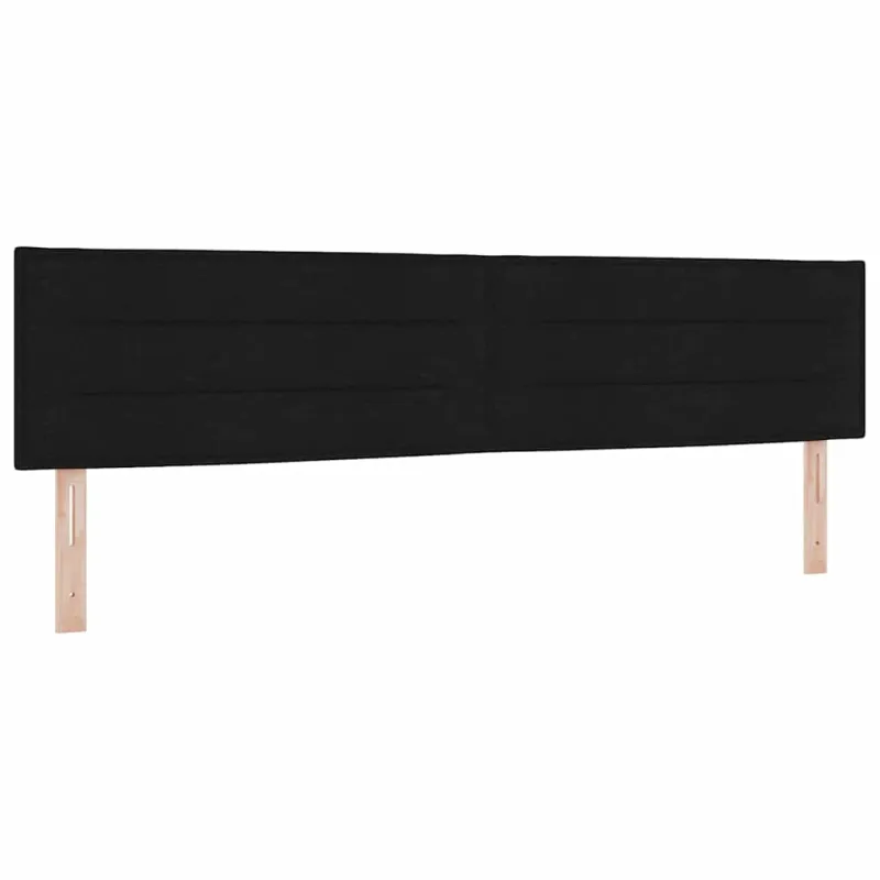 LED Čiužinio Lova su galvūgalio Juodas 200 x 200 cm audinys