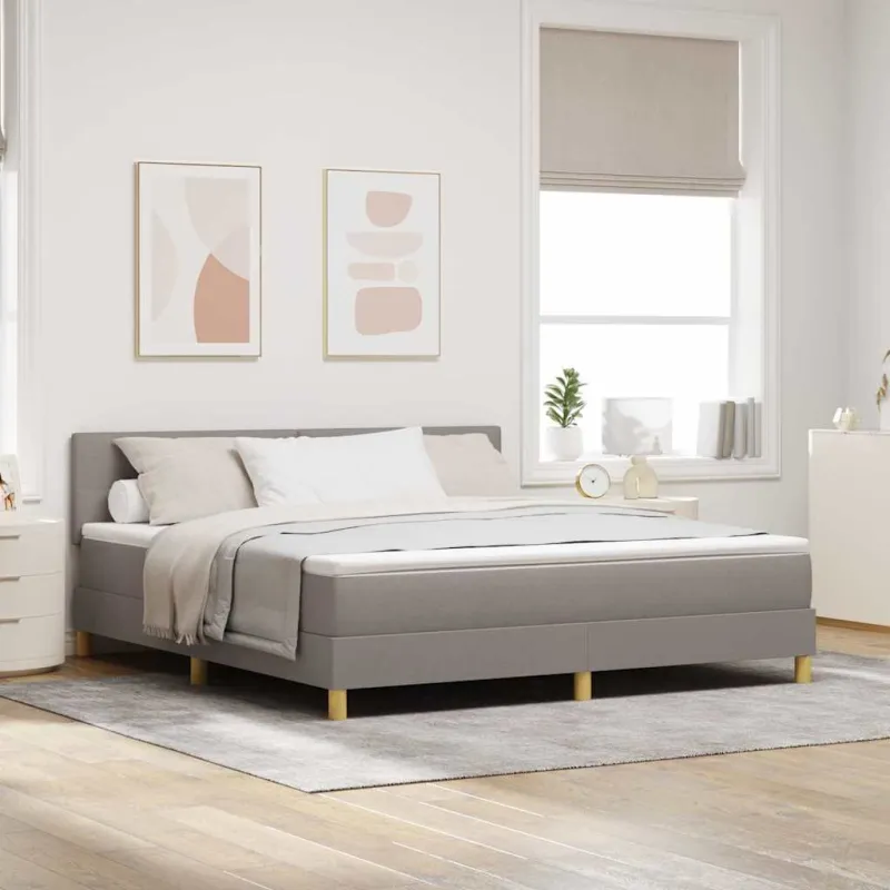 LED Čiužinio Lova su LED juostelėmis Taupe 180 x 200 cm audinys