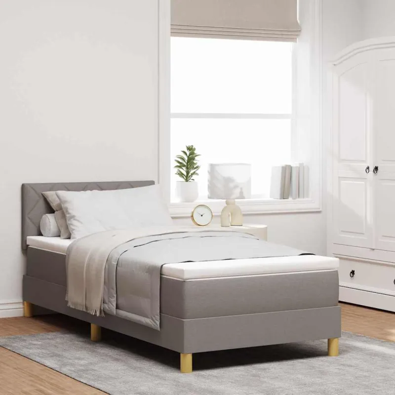 LED Čiužinio Lova su LED juostelėmis Taupe 90 x 200 cm audinys