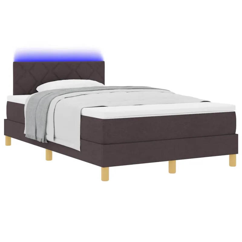 LED Čiužinio Lova Tamsiai rudas 120 x 190 cm audinys