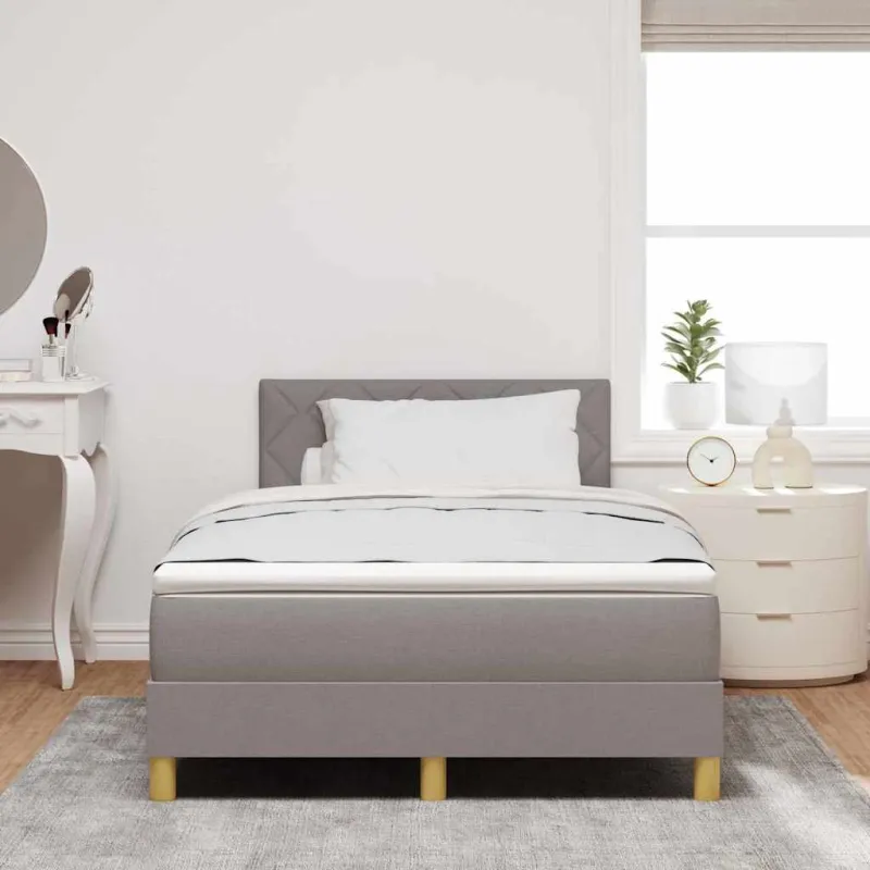 LED Čiužinio Lova su LED juostelėmis Taupe 120 x 190 cm audinys