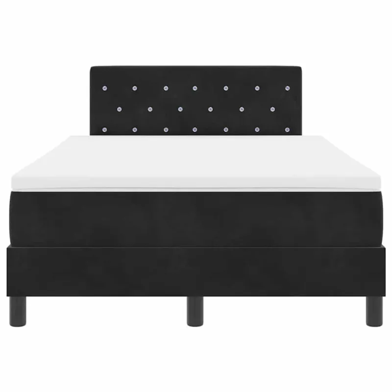 LED Čiužinio Lova su čiužiniu su LED Juoda 120 x 190 cm Aksomas