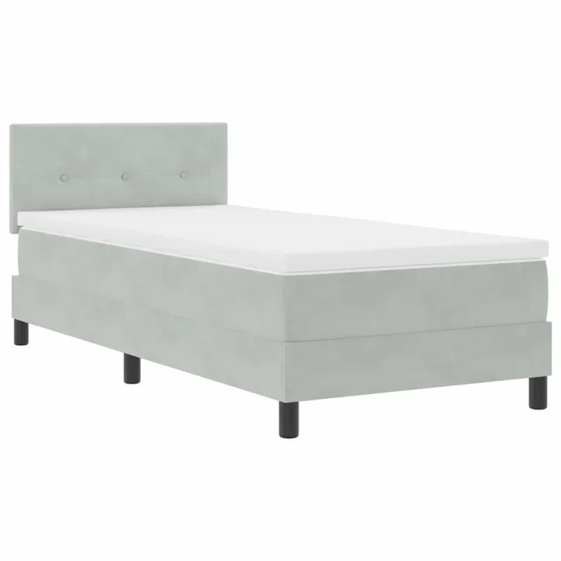 LED Čiužinio Lova su LED Šviesiai pilka 90 x 200 cm Aksomas