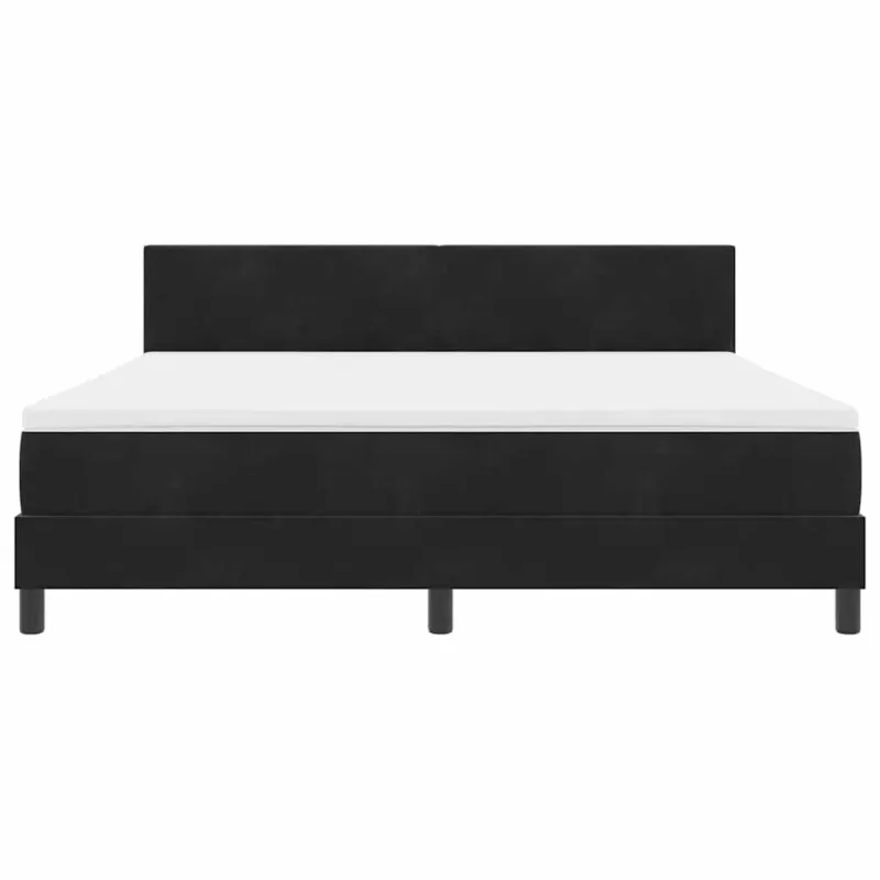 LED Čiužinio Lova su čiužiniu su LED Juoda 180 x 200 cm Aksomas