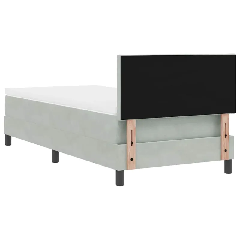 LED Čiužinio Lova su LED Šviesiai pilka 90 x 190 cm Aksomas