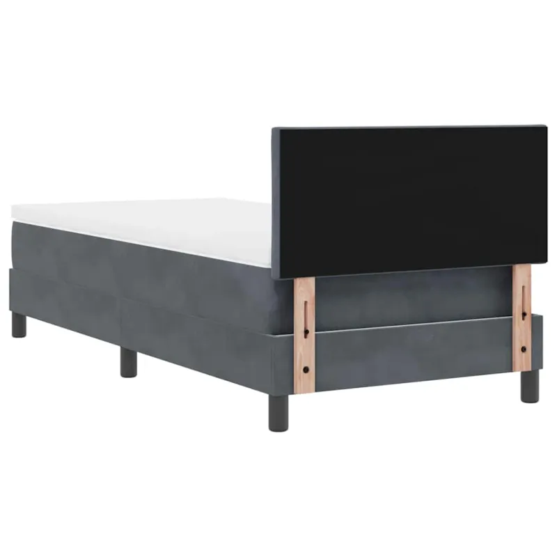 LED Čiužinio Lova su čiužiniu Tamsiai pilka 90 x 190 cm Aksomas