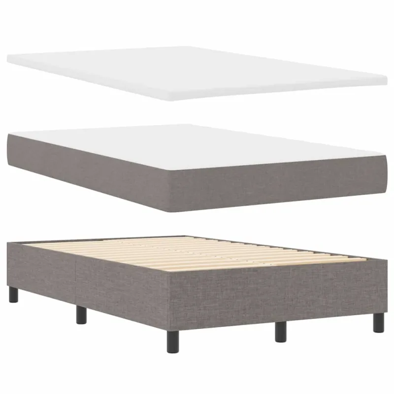 Kiemas lova su čiužiniu su LED Taupe 120 x 200 cm audinys