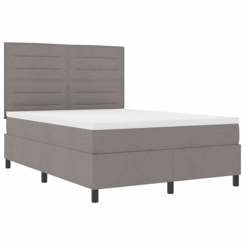 Kiemas lova su čiužiniu su LED Taupe 140 x 190 cm audinys