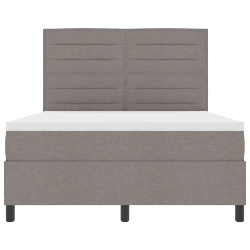 Kiemas lova su čiužiniu su LED Taupe 140 x 190 cm audinys