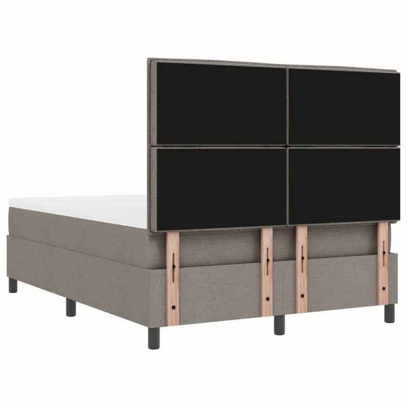 Kiemas lova su čiužiniu su LED Taupe 140 x 190 cm audinys