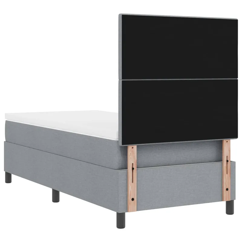 Kiemas lova su čiužiniu Šviesiai pilka 80 x 200 cm audinys