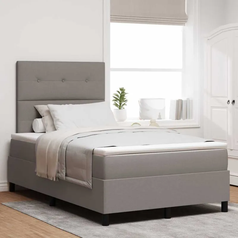 Kiemas lova su čiužiniu su LED Taupe 120 x 200 cm audinys