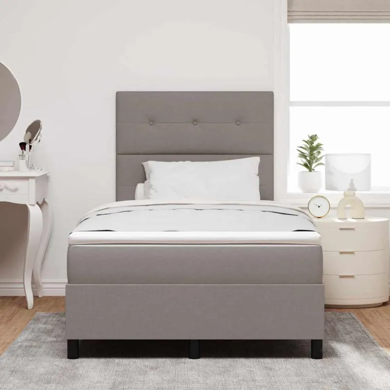 Kiemas lova su čiužiniu su LED Taupe 120 x 200 cm audinys