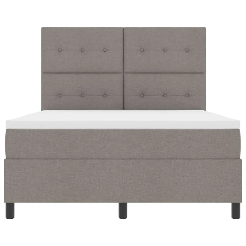 Kiemas lova su čiužiniu su LED Taupe 140 x 190 cm audinys