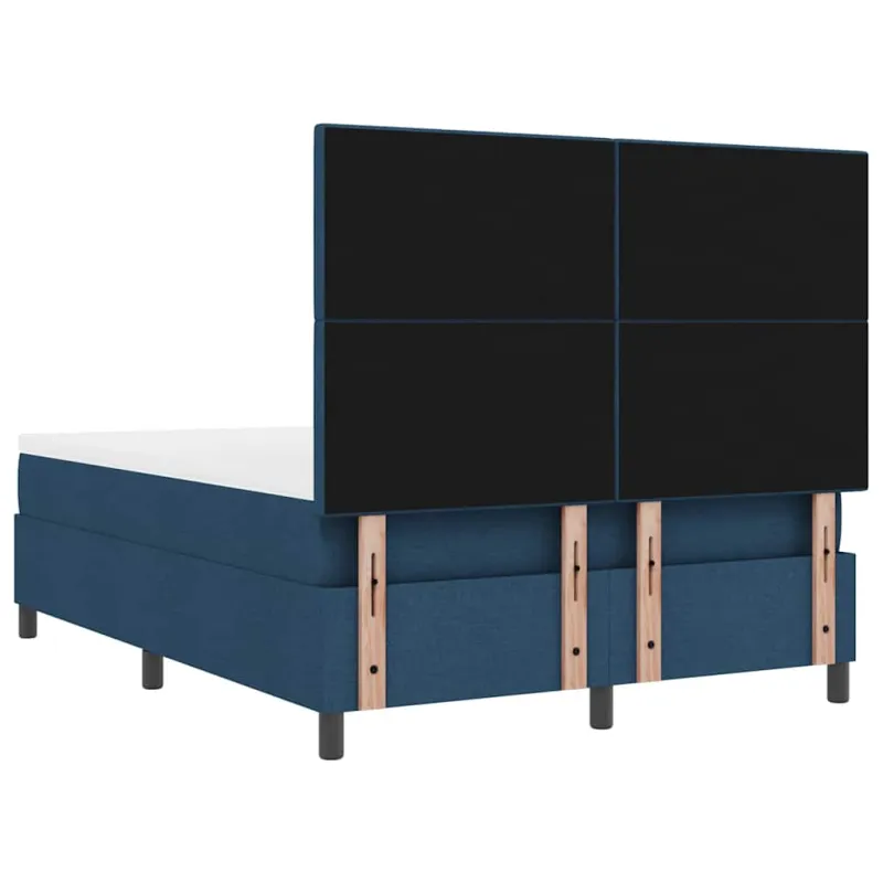 Kiemas lova su čiužiniu su LED Mėlyna 140 x 200 cm audinys